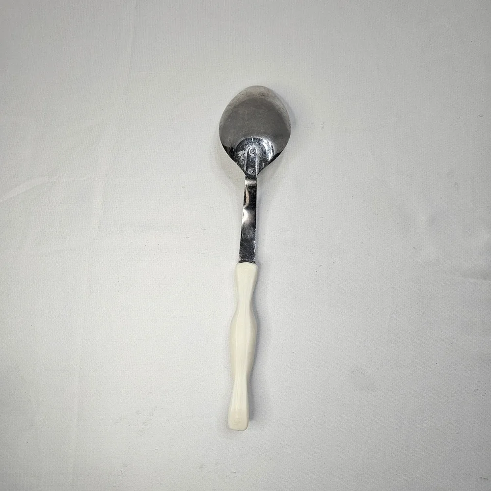 Cutco 17 KD Serving Spoon Pearl White Handle Stainless Steel USA Made‎